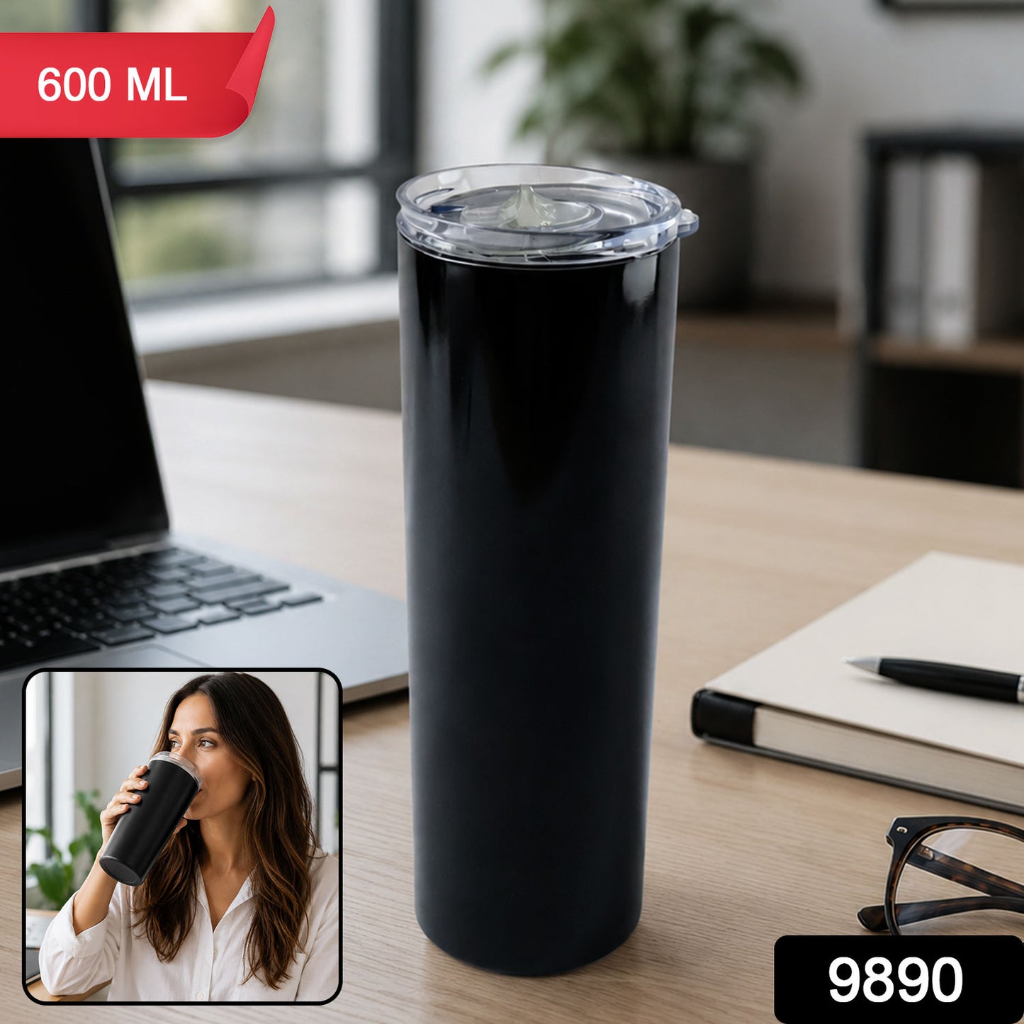 Stainless Steel Travel Mug – 600ml Lightweight & Durable