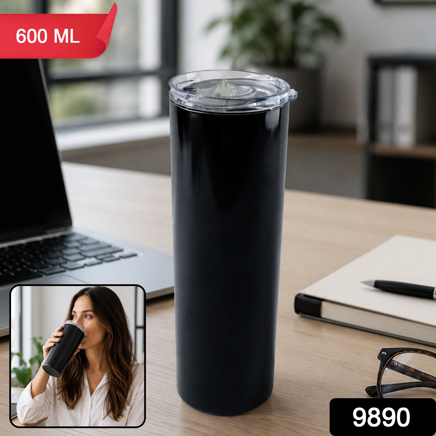 Stainless Steel Travel Mug – 600ml Lightweight & Durable