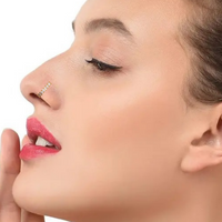 Premium Gold Plated Diamond Stone Nose Ring | Stylish Daily Wear Nose Pin for Women & Girls