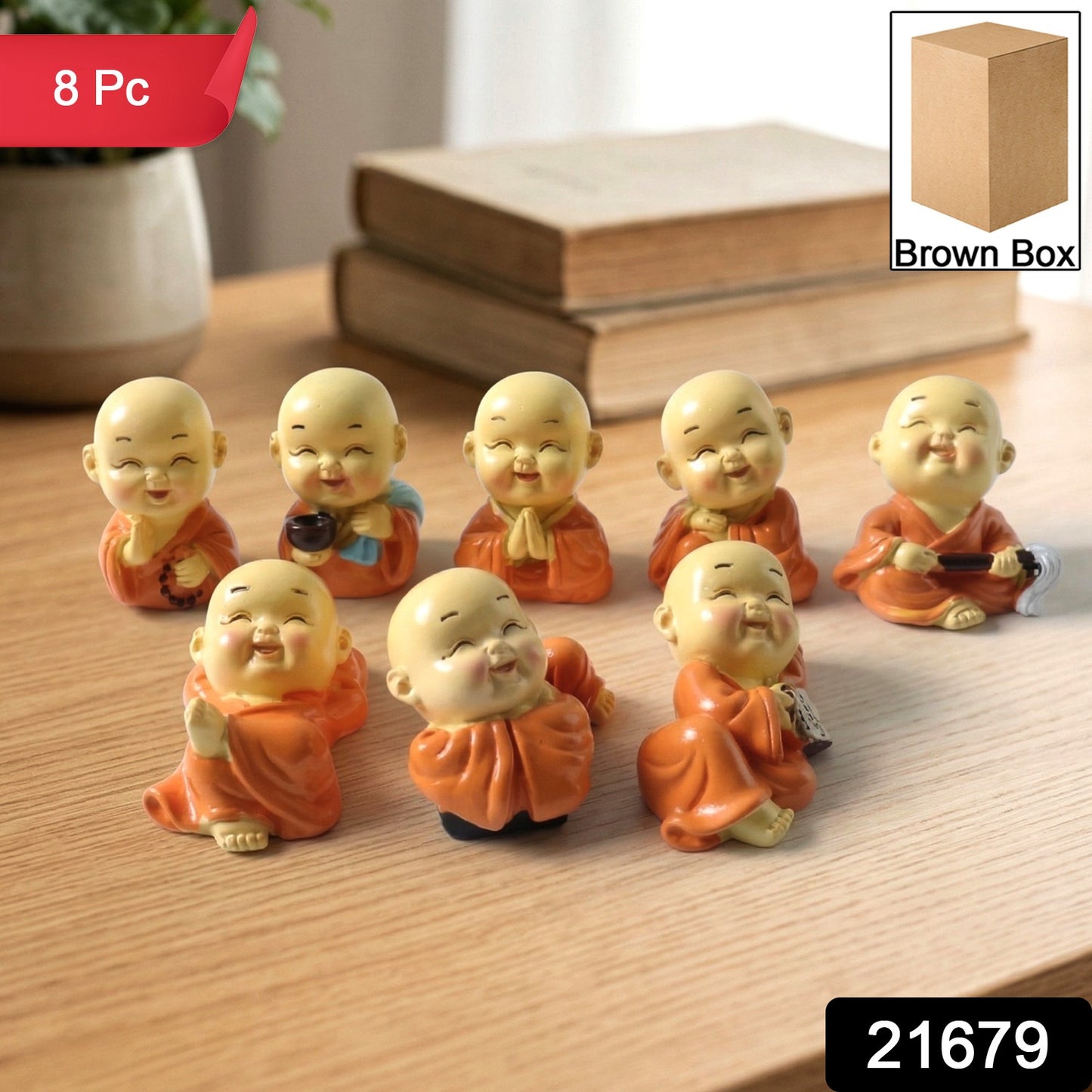 Decorative Mini Monk Buddha figurines showpiece set
