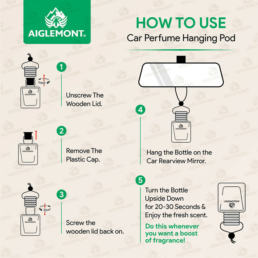 Aiglemont Vibrant Energy Car Perfume Hanging Pod 10ml | Long-Lasting Car Air Freshener | Premium Car Interior Accessory