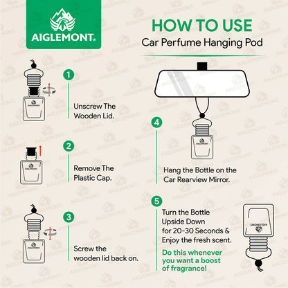 Aiglemont Vibrant Energy Car Perfume Hanging Pod 10ml | Long-Lasting Car Air Freshener | Premium Car Interior Accessory