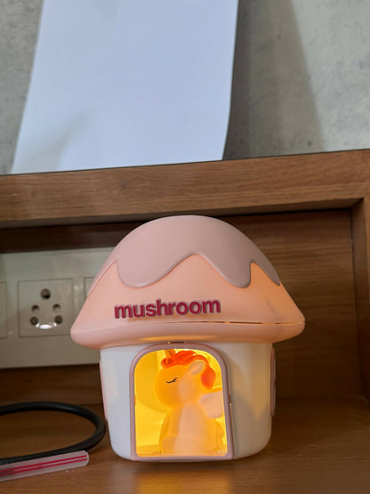 Cute Unicorn Mushroom House LED Night Lamp for Kids Bedroom Desk Decor