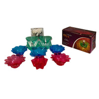 Plastic Colorful Diya Set of 12