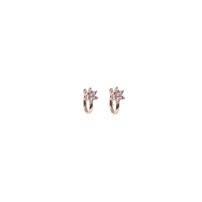 Silver plated non-piercing CZ star design nose pin with sparkling stones