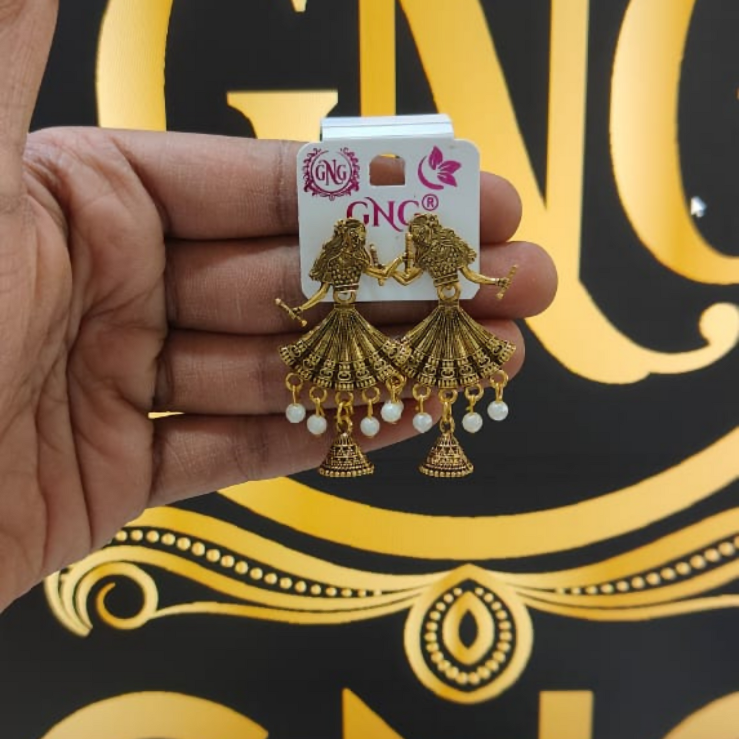 Traditional Elegant Gold Finish Doll Jhumka Earrings