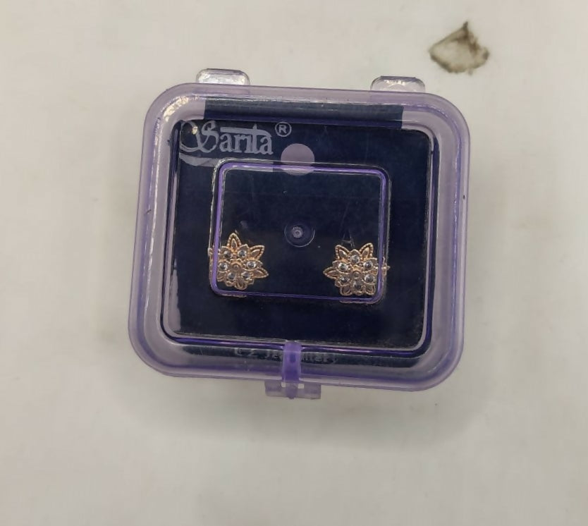 Rose Gold AD Stud Earrings for Women and girls | Floral Cluster Design