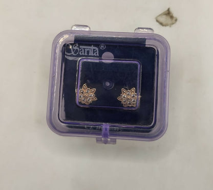 Rose Gold AD Stud Earrings for Women and girls | Floral Cluster Design