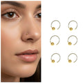 Gold Ball Nose Stud Pack – 6 Elegant Nose Rings for Women