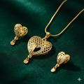 Heart Motif Gold Pendant – Elegant Traditional Jewelry for Women