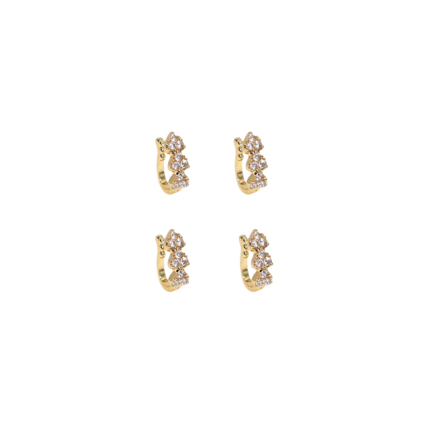 Close-up view of the gold plated clip-on non-piercing nosepin showcasing detailed heart design