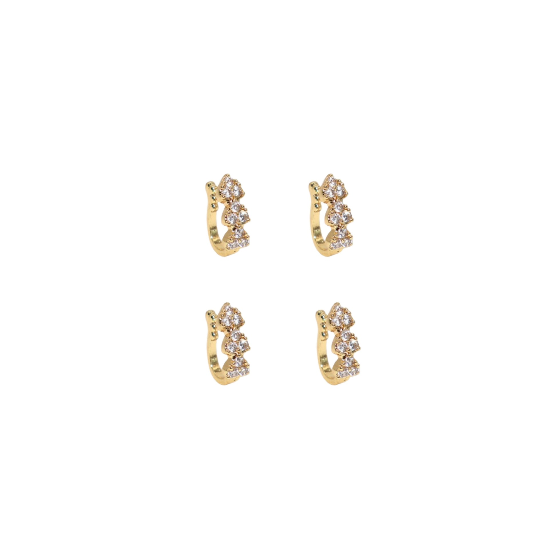 Close-up view of the gold plated clip-on non-piercing nosepin showcasing detailed heart design