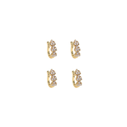 Close-up view of the gold plated clip-on non-piercing nosepin showcasing detailed heart design