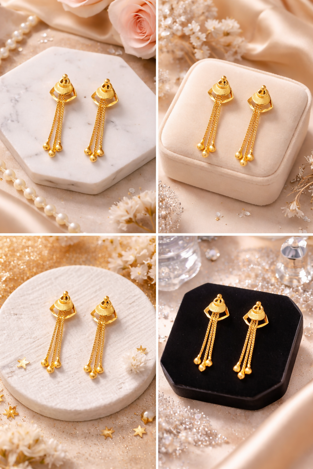 Elegant Golden Drop Earrings for Women & Girls | Lightweight Stylish Party Wear Earrings