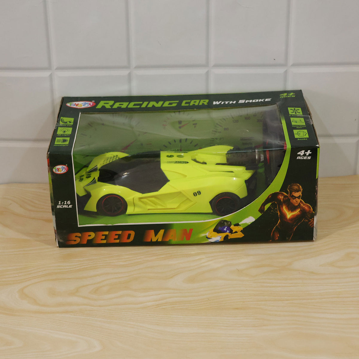 Remote Control Racing Car Toy with Water Spray Effect and LED Lights (1 Pc Set)