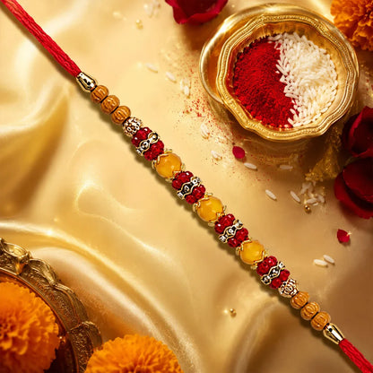 Kids Rakhi Multicolor Beaded Design with Red Thread (50pcs)