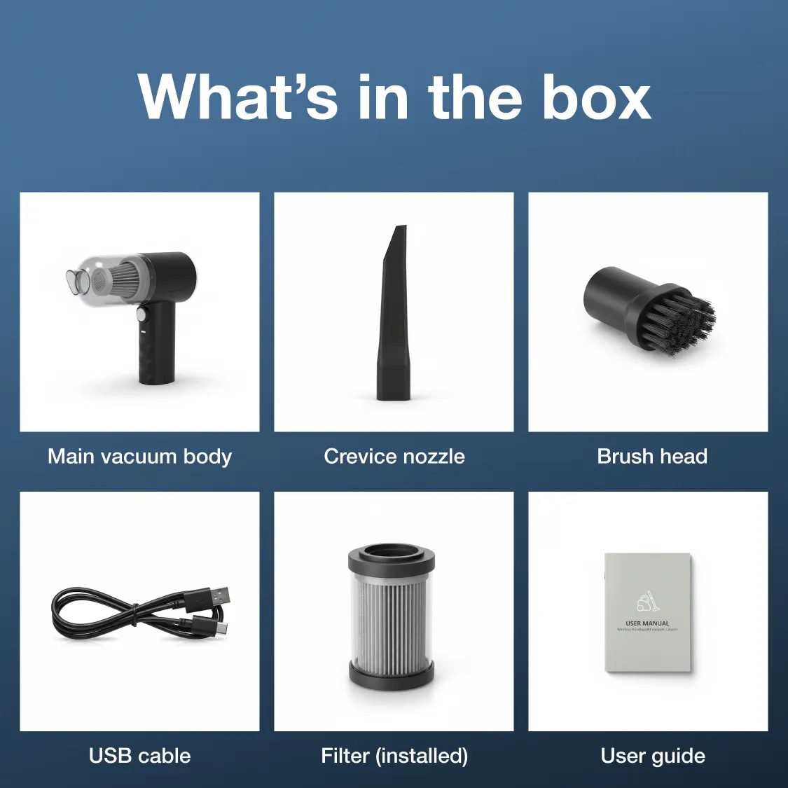 3 in 1 Mini Car Vacuum – Wireless, Rechargeable, Blower & Dust Cleaner for Car & Home