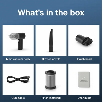 3 in 1 Mini Car Vacuum – Wireless, Rechargeable, Blower & Dust Cleaner for Car & Home