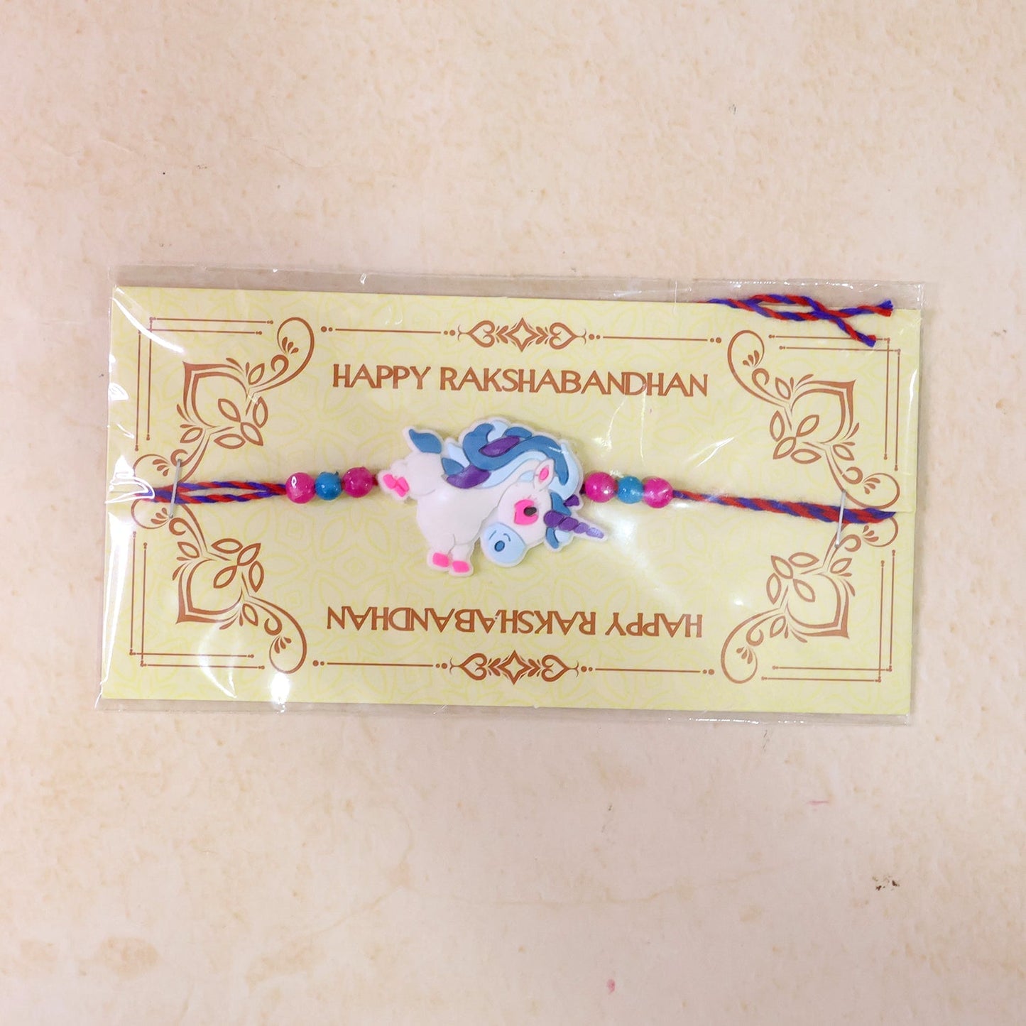 Unicorn Charm Kids Beaded Traditional Rakhi for Brother (5pcs)