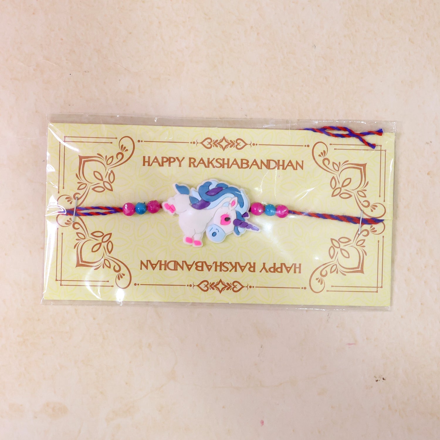 Unicorn Charm Kids Beaded Traditional Rakhi for Brother (5pcs)