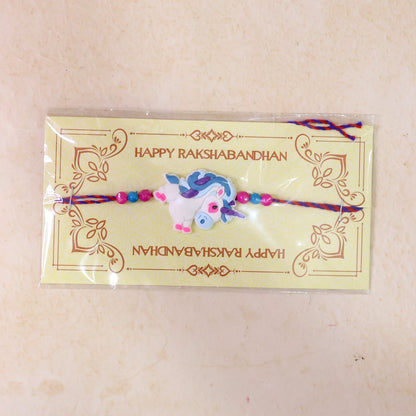 Unicorn Charm Kids Beaded Traditional Rakhi for Brother (5pcs)