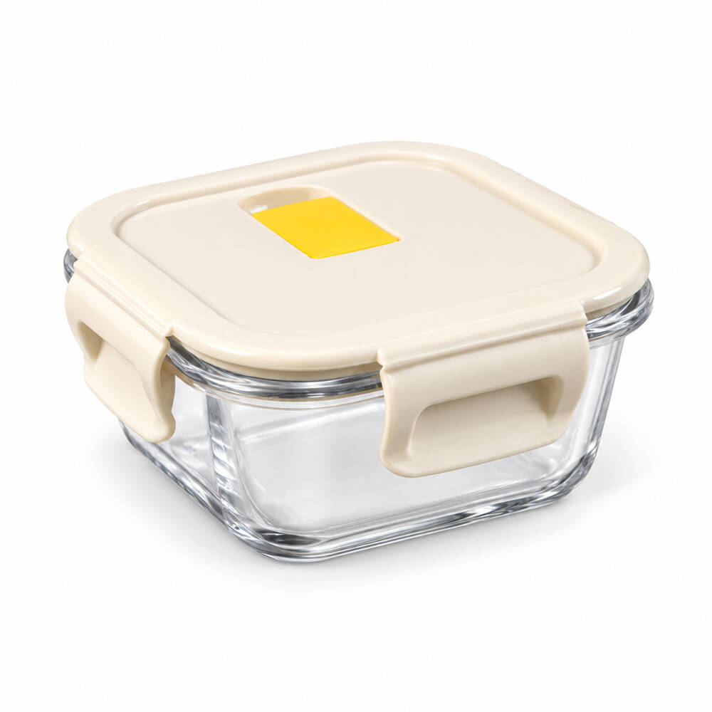 Borosilicate Glass Food Storage Container with Clip-Lock Lid (320 ml, 1 Pc)