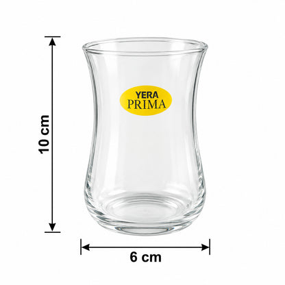 Yera Prima Radiance Zest Curved Glass Tumbler Set for Water and Juice (6 Pc)
