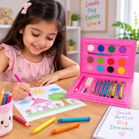 School Colour Box for Kids with Crayons, Watercolours and Pencil (24 Pc Set)