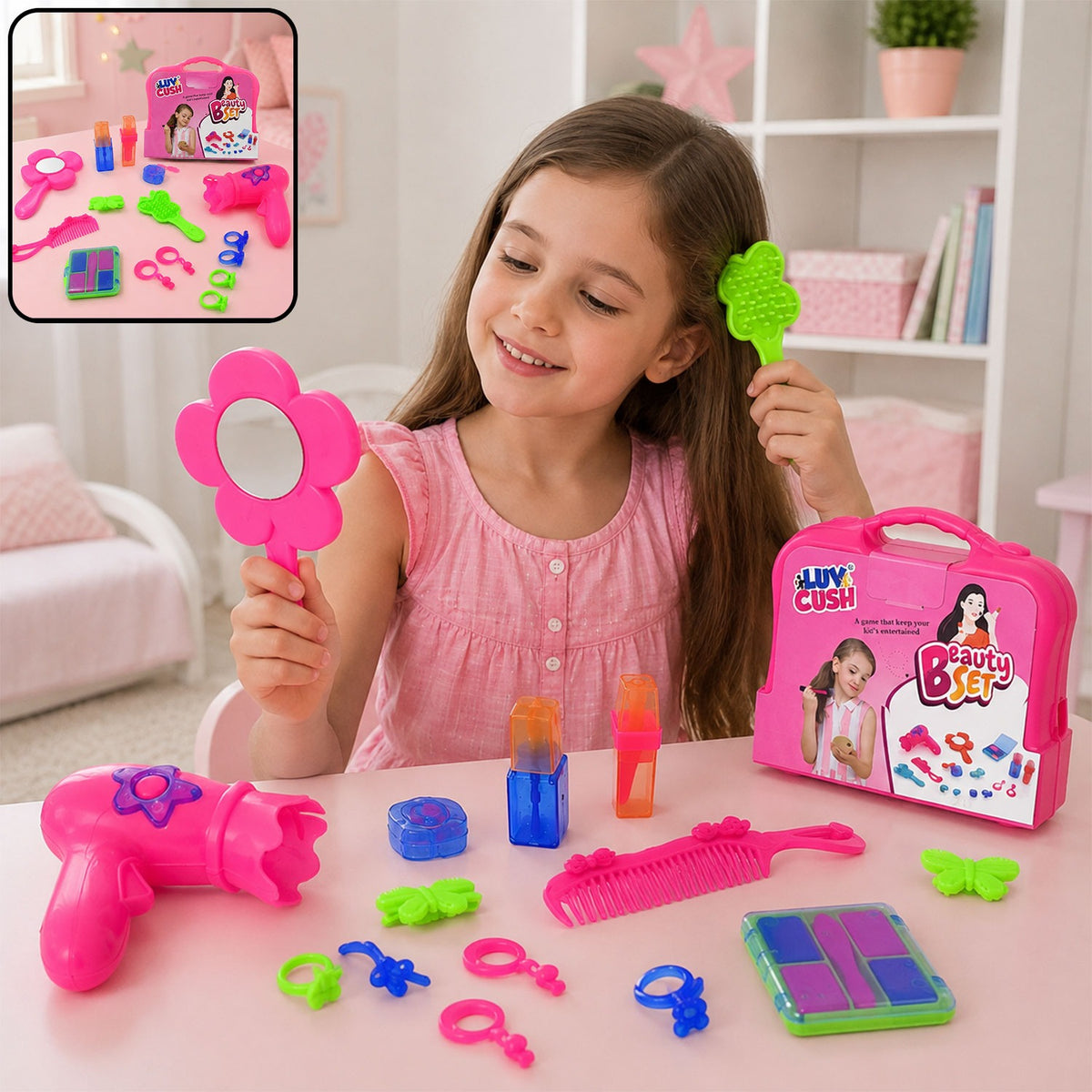 Kids Beauty Set – Portable Pretend Play Makeup Kit | Little Learners