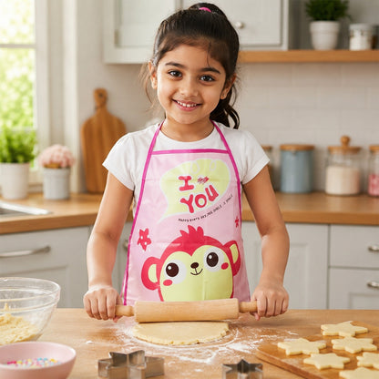 Waterproof Kids Kitchen Apron with Cute Cartoon Print and Adjustable Ties (1 Pc)