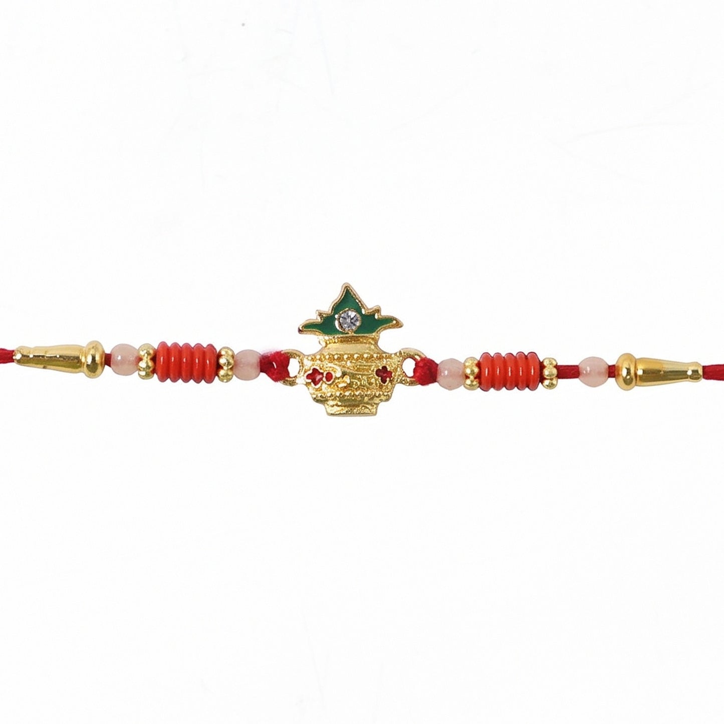 Sacred Kalash Rakhi tied on wrist for Raksha Bandhan