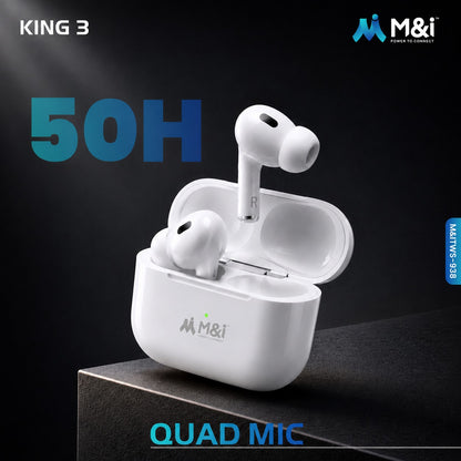 Wireless Bluetooth Earbuds – Immersive Stereo Sound with Quad Mic