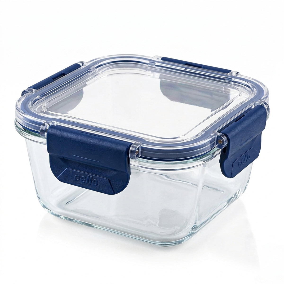 Cello 320ml Square Glass Food Storage Container with Smart Lock Lid (1 Pc, 320 ML)