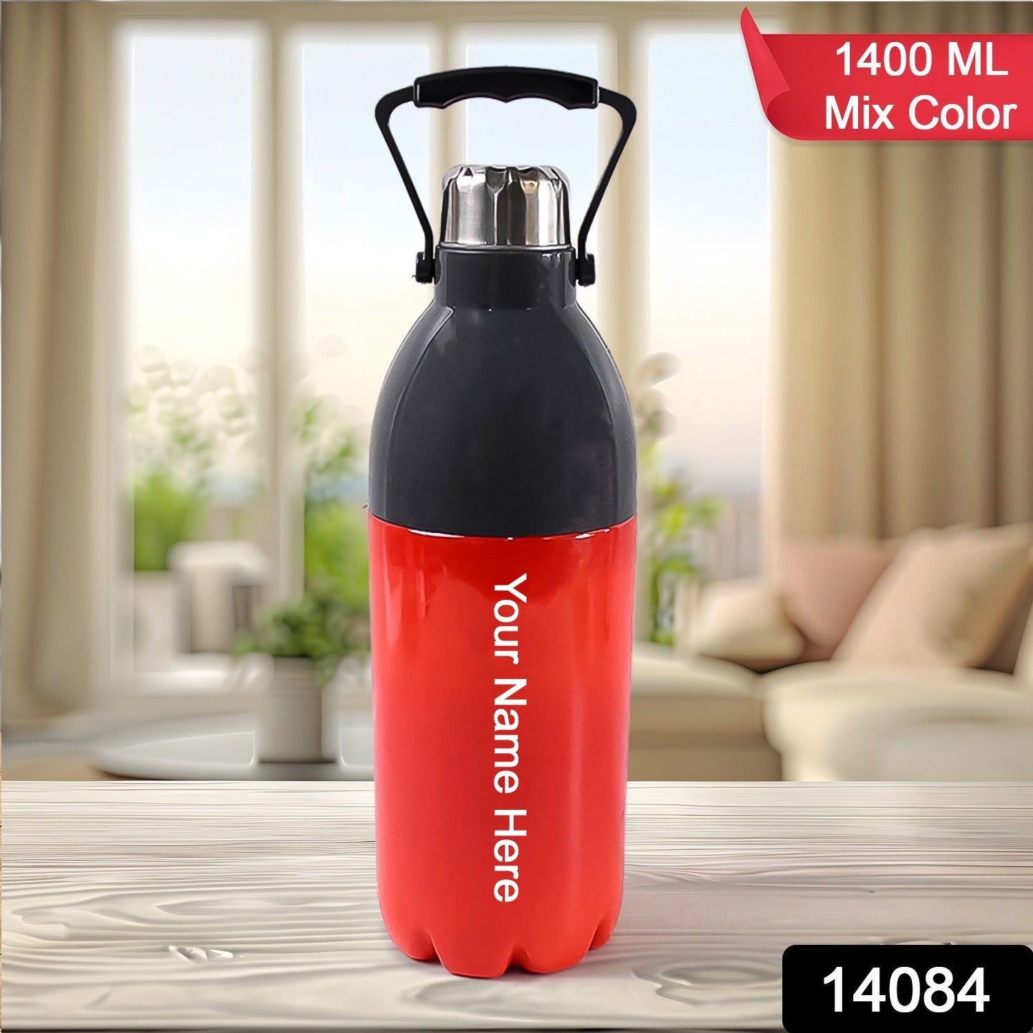 Customize Plastic Sports Bottle Insulated, Leakproof, BPA-Free (1400ml / Mix Colour)