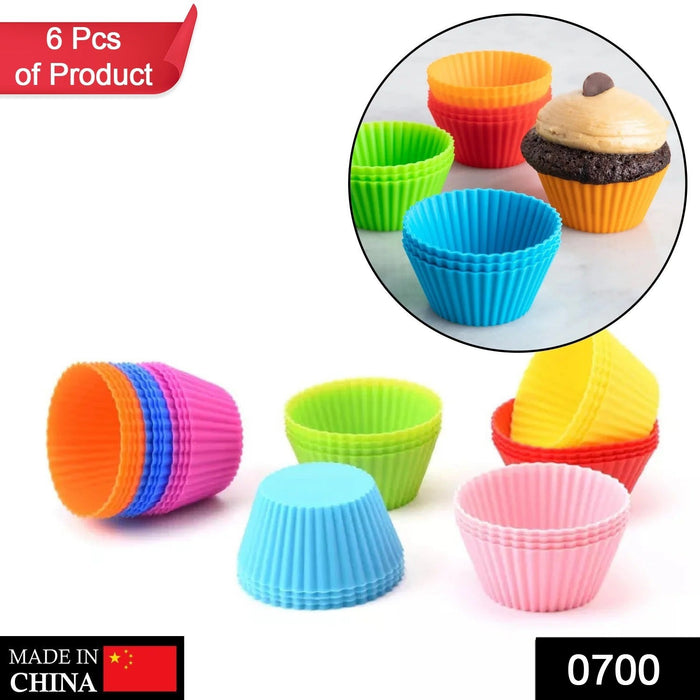 0700 Silicone cupcake Shaped Baking Mold Fondant Cake Tool Chocolate Candy Cookies Pastry Soap Moulds (6 pc)