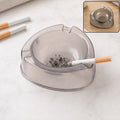 Round Transparent Plastic Ashtray with 3 Cigarette Grooves for Table (1 Pc)