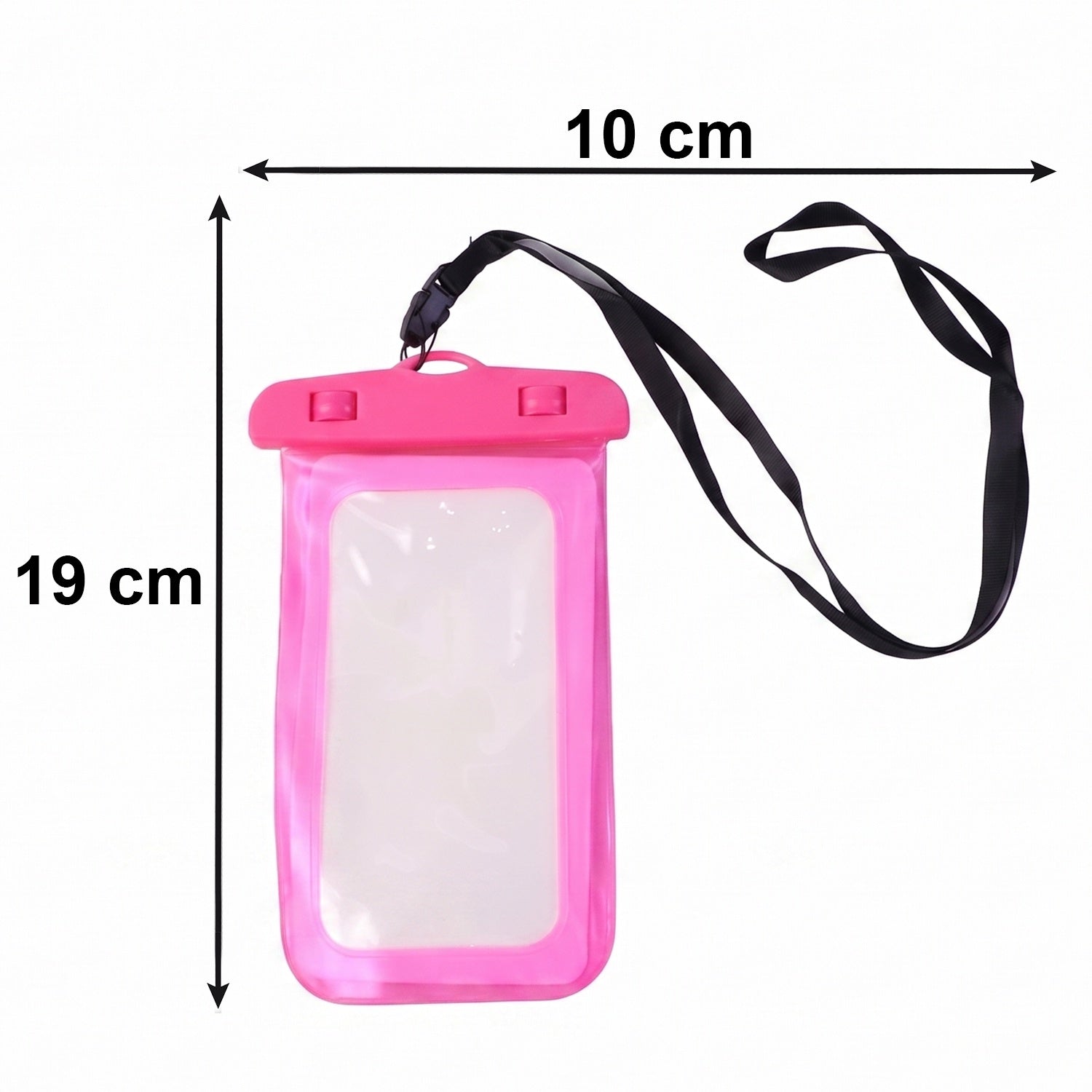 Pink waterproof phone case top view