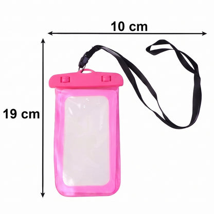 Pink waterproof phone case top view