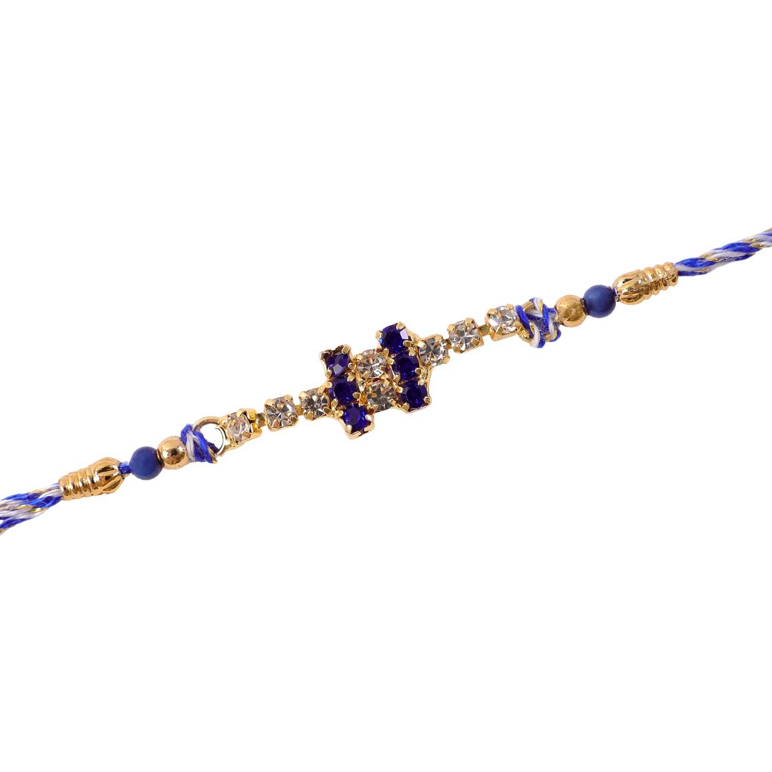 Bold Twin Stone Bar Rakhi with AD Sparkle for Brother (Pack of 6)