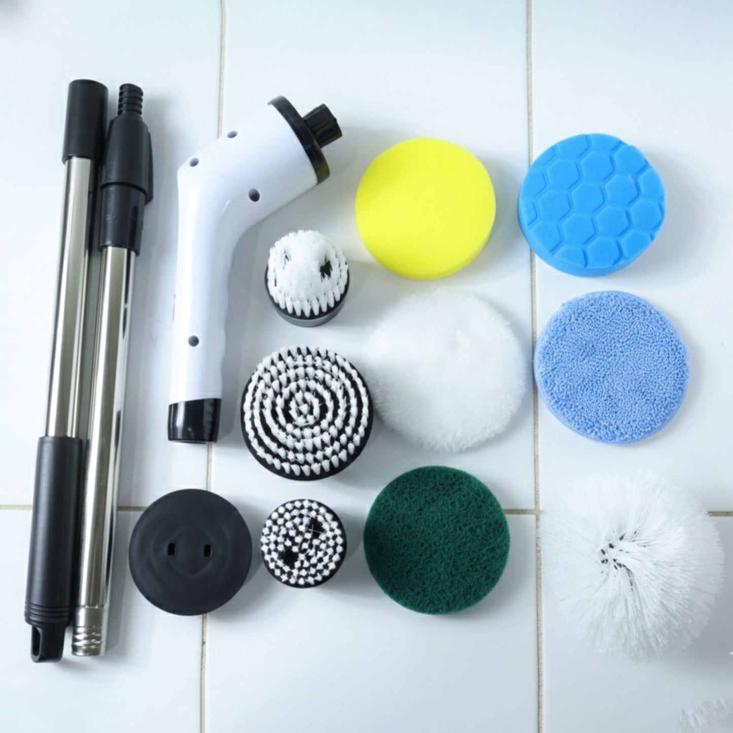 9-in-1 Electric Cleaning Brush with Long Extendable Handle (1 Set)
