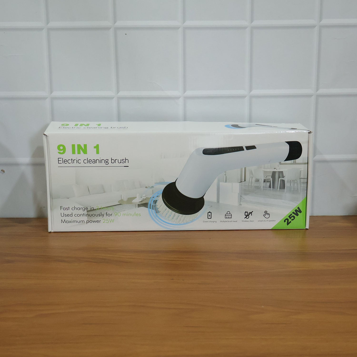 9-in-1 Electric Cleaning Brush with Long Extendable Handle (1 Set)