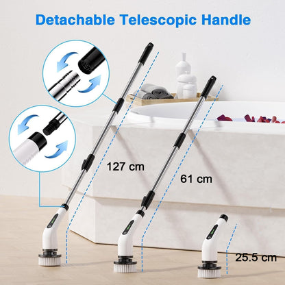 9-in-1 Electric Cleaning Brush with Long Extendable Handle (1 Set)