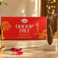 India First Rose Dhoop Tree Vastu Based Incense Product for Pleasant Home Fragrance (100Gm, 20pcs)