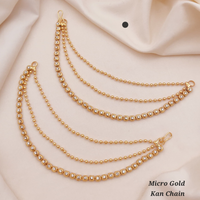High Quality Gold Plated Triple Strand Ear Chains for Weddings (White)