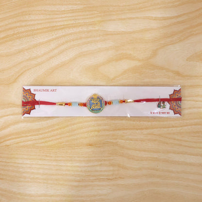 Colorful Rakhi with Beads & Religious Symbol for Brothers (5pcs)