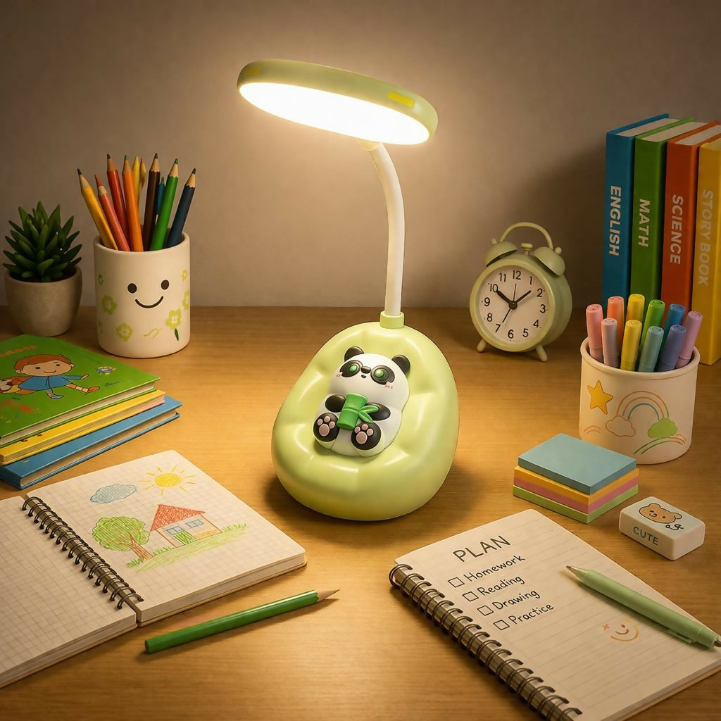 Panda LED Desk Lamp with Flexible Neck for Study & Bedroom