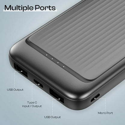 Lapcare 10000mAh Portable Power Bank with Dual USB Output and LED Indicator
