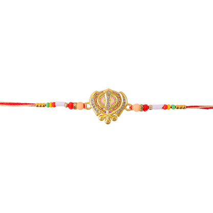 Khanda Rakhi for Brother Multicolor Enamel & Stone Design (10pcs)