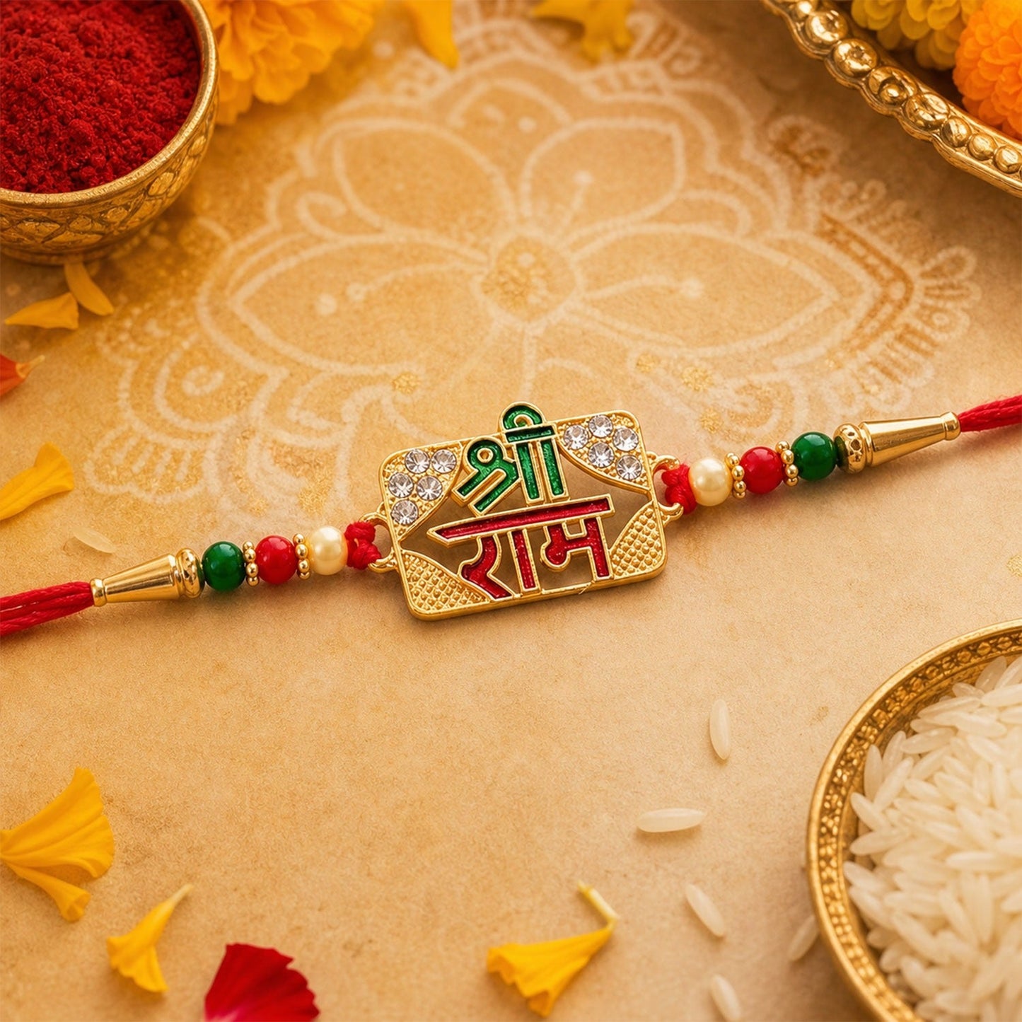 Shree Ram Rakhi Traditional Charm & Protective Symbol (5pcs)