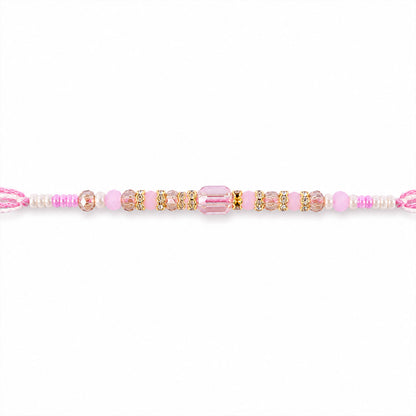Soft Pearl Beaded Rakhi with Delicate Colors and Beautiful Bracelet Style Finish